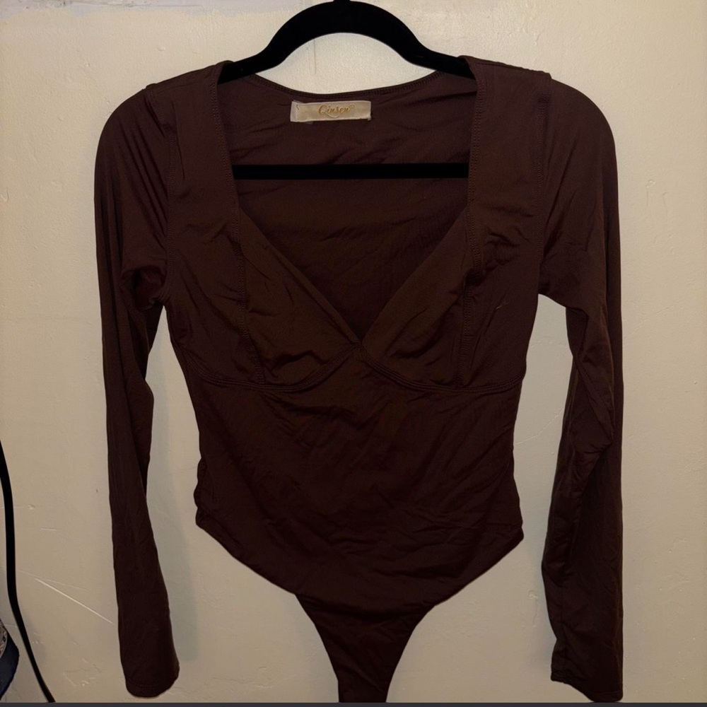 Cider Deep Brown Long Sleeve Bodysuit